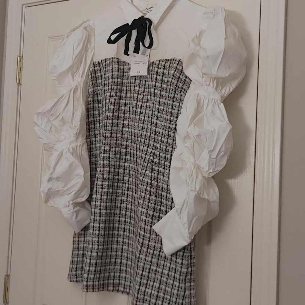 Pomelo Black and White Mini Dress